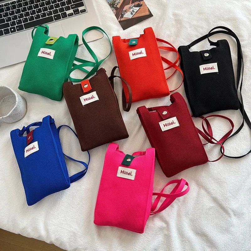 Women's Dopamine Mini Fashionable Simple Solid Color Crossbody Bags
