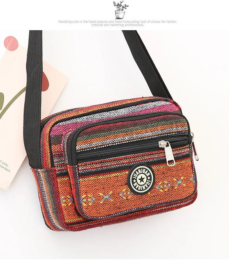 Women's Fashion Canvas Ethnic Style Large Capacity Shoulder Bags