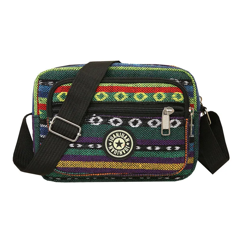 Women's Fashion Canvas Ethnic Style Large Capacity Shoulder Bags