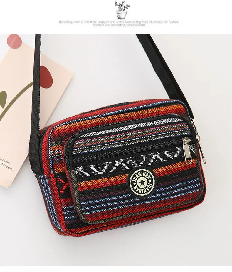 Women's Fashion Canvas Ethnic Style Large Capacity Shoulder Bags