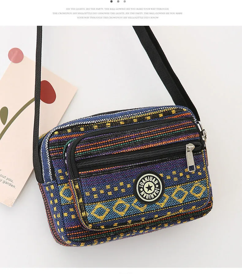 Women's Fashion Canvas Ethnic Style Large Capacity Shoulder Bags