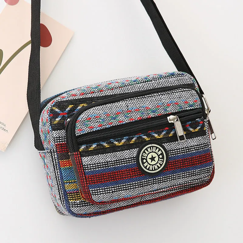 Women's Fashion Canvas Ethnic Style Large Capacity Shoulder Bags