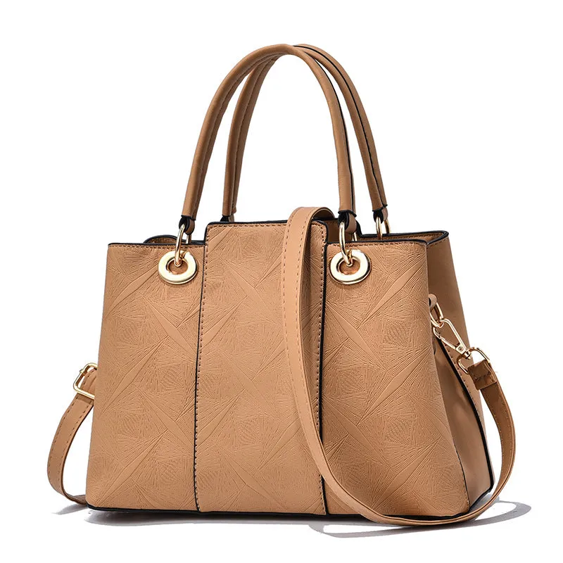 Women's Fashion Embossing Large Capacity Simple Shoulder Bags
