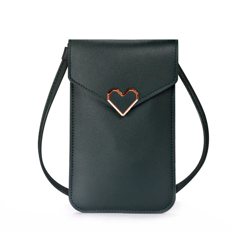 Women's Fashion Leather Touch Screen Mobile Retro Phone Bags