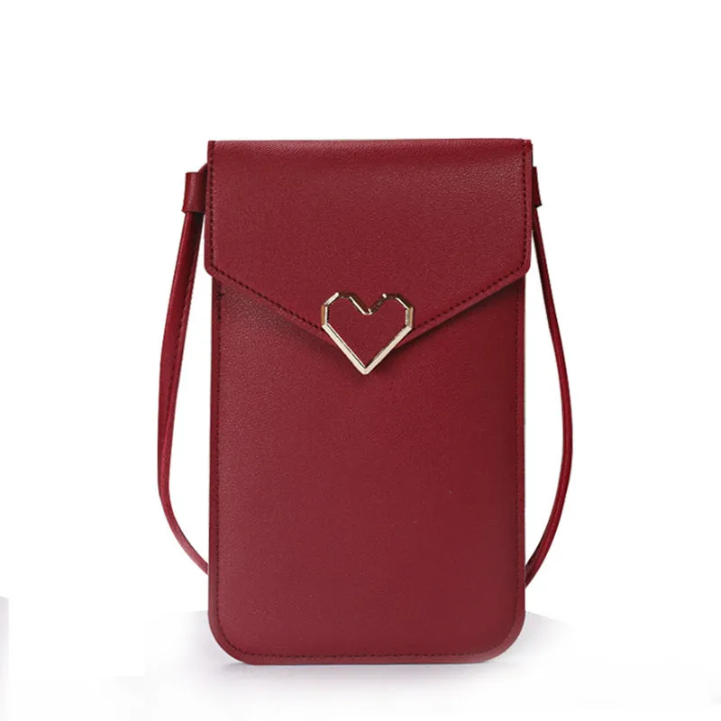 Women's Fashion Leather Touch Screen Mobile Retro Phone Bags
