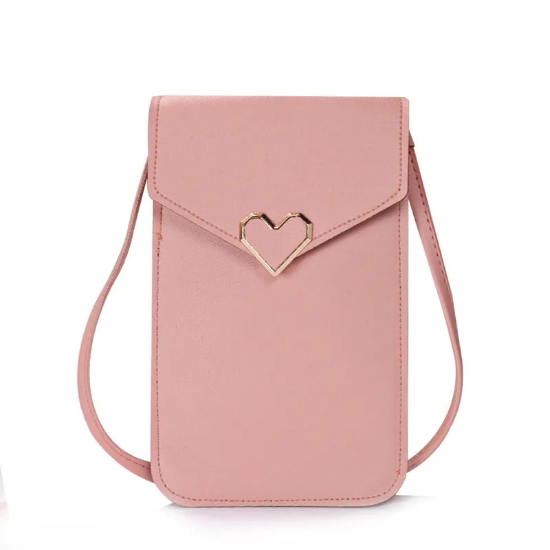 Women's Fashion Leather Touch Screen Mobile Retro Phone Bags