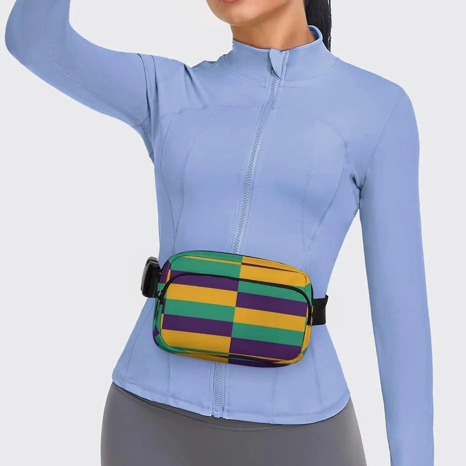 Women's Fashion Pack, Unisex Mini Belt Bag With Adjustable Strap For Running Hiking Workout Traveling Compatible with Mardi Gras