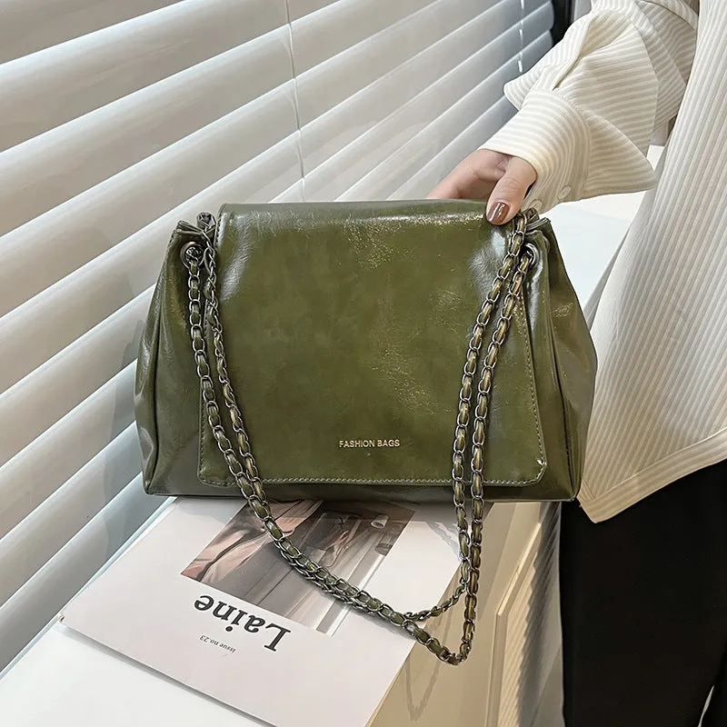 Women's Fashion Retro Autumn Chain Textured Crossbody Bags