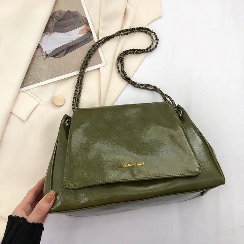 Women's Fashion Retro Autumn Chain Textured Crossbody Bags