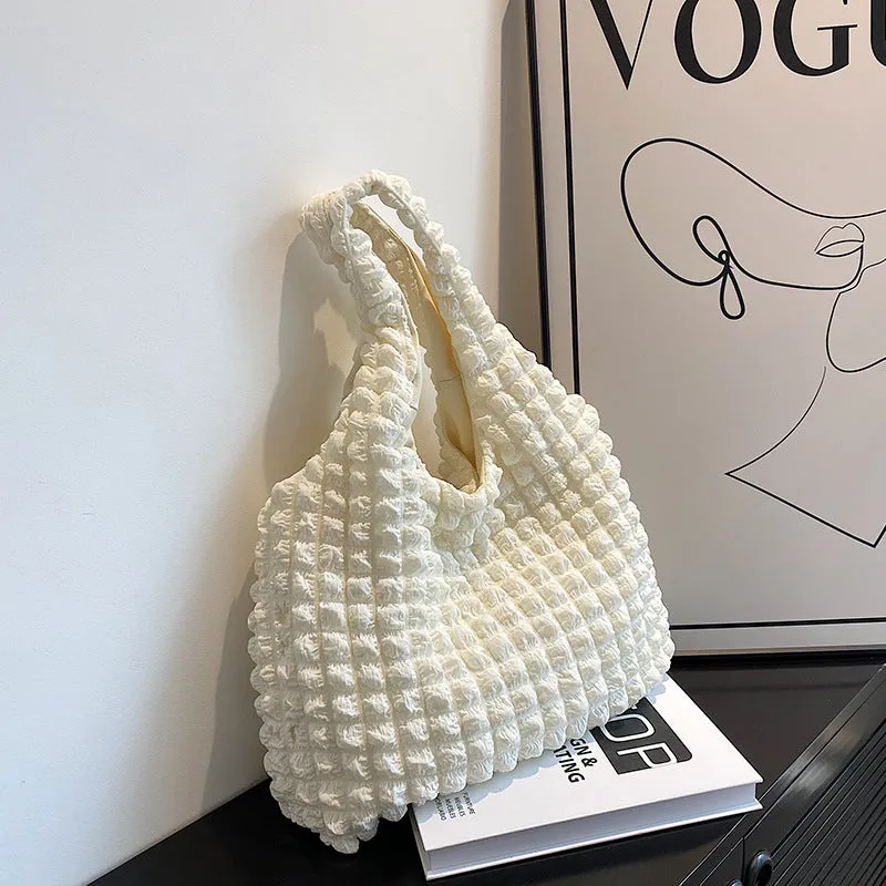Women's Fashionable Cloud Puff Flower Summer Canvas Bags