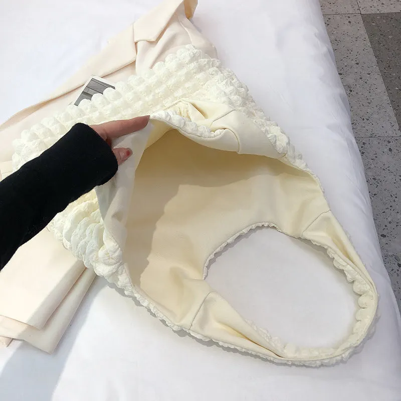 Women's Fashionable Cloud Puff Flower Summer Canvas Bags