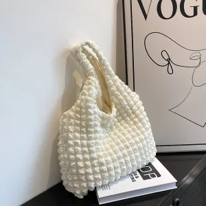 Women's Fashionable Cloud Puff Flower Summer Canvas Bags