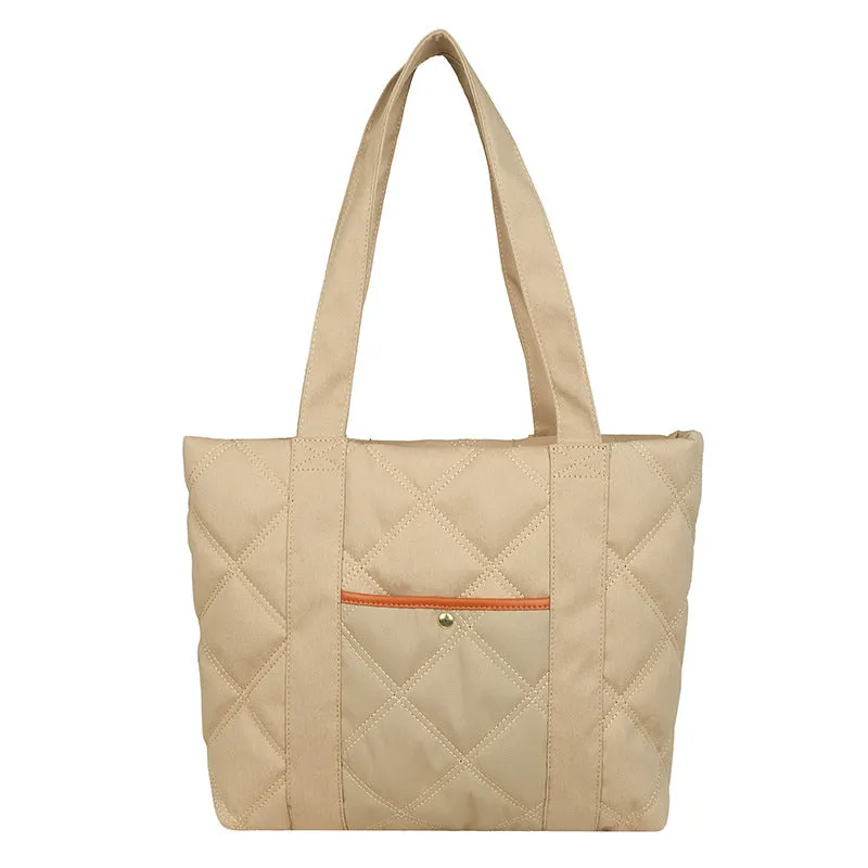 Women's Fashionable Down Simple Large Capacity Cotton Shoulder Bags