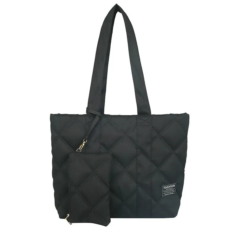 Women's Fashionable Down Simple Large Capacity Cotton Shoulder Bags