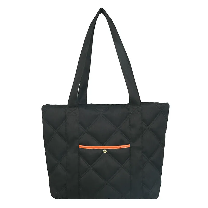 Women's Fashionable Down Simple Large Capacity Cotton Shoulder Bags