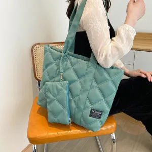 Women's Fashionable Down Simple Large Capacity Cotton Shoulder Bags
