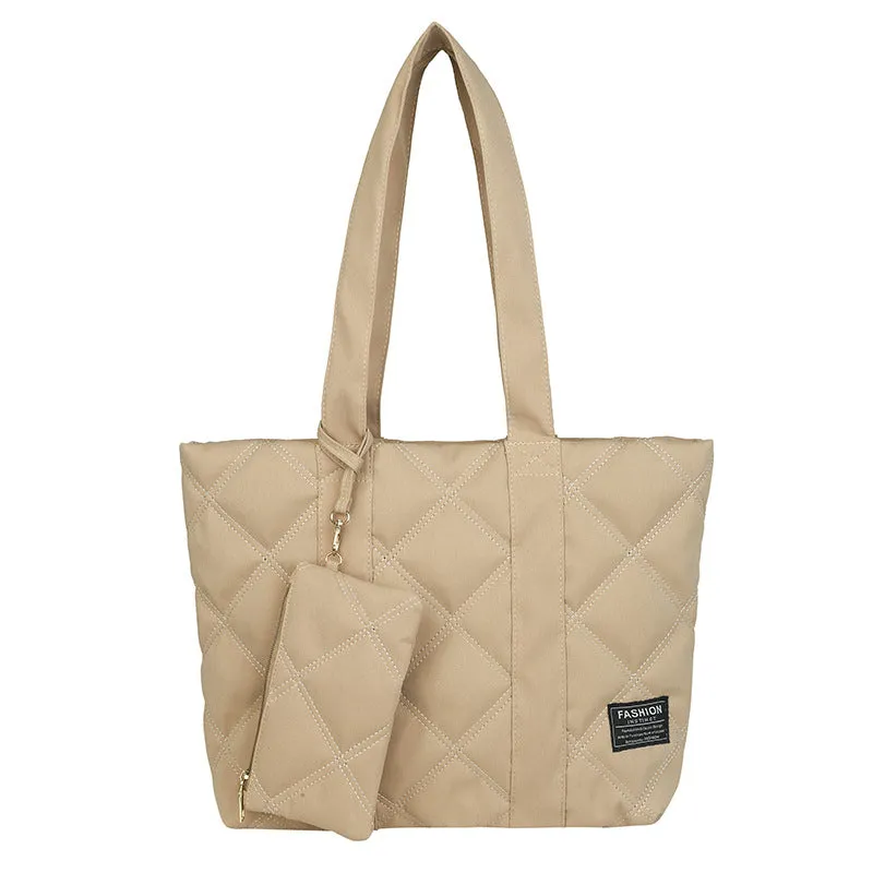 Women's Fashionable Down Simple Large Capacity Cotton Shoulder Bags