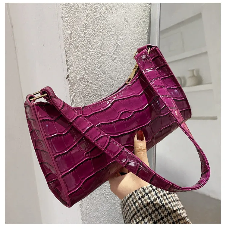 Women's Fashionable Stone Pattern Texture Western Style Leisure Bags