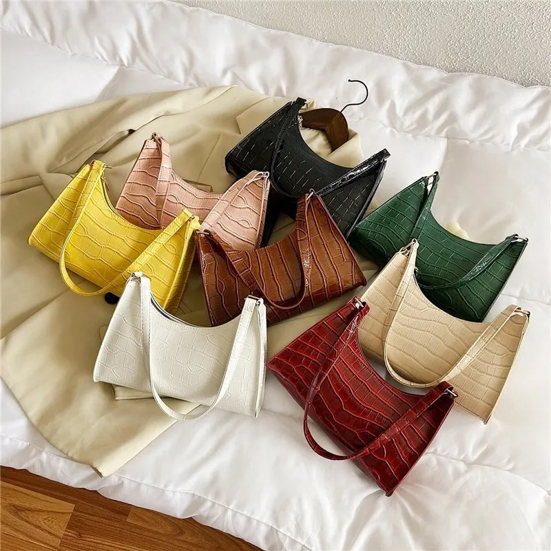 Women's Fashionable Stone Pattern Texture Western Style Leisure Bags