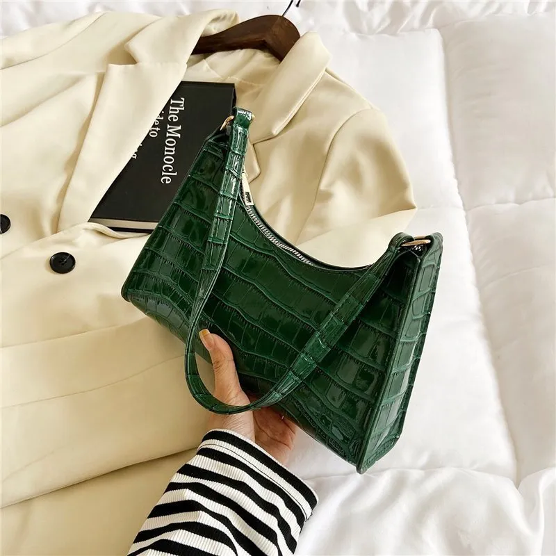 Women's Fashionable Stone Pattern Texture Western Style Leisure Bags