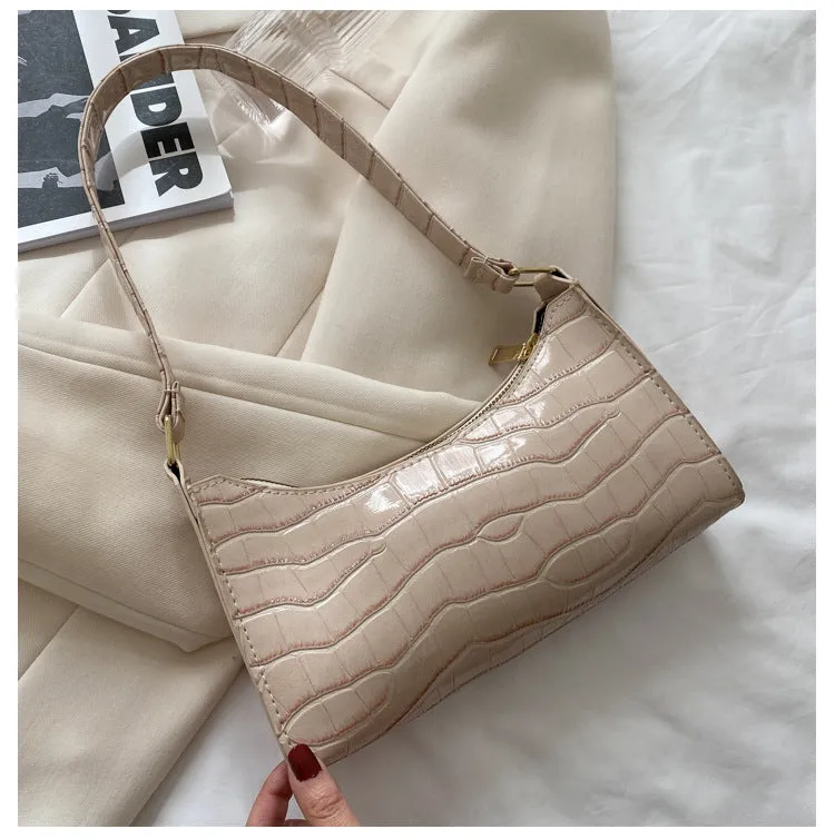 Women's Fashionable Stone Pattern Texture Western Style Leisure Bags