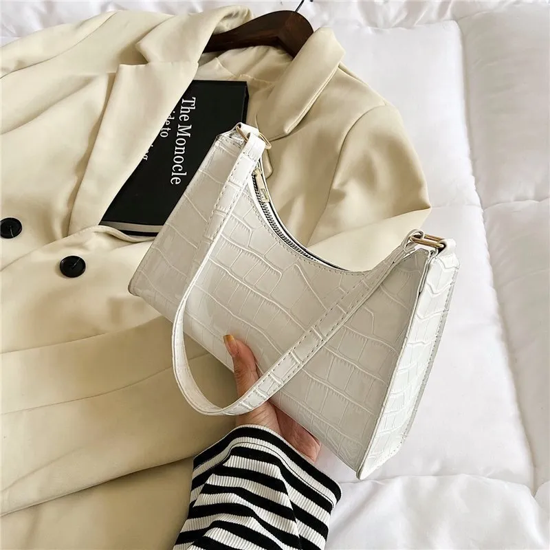 Women's Fashionable Stone Pattern Texture Western Style Leisure Bags