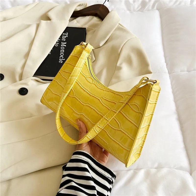 Women's Fashionable Stone Pattern Texture Western Style Leisure Bags