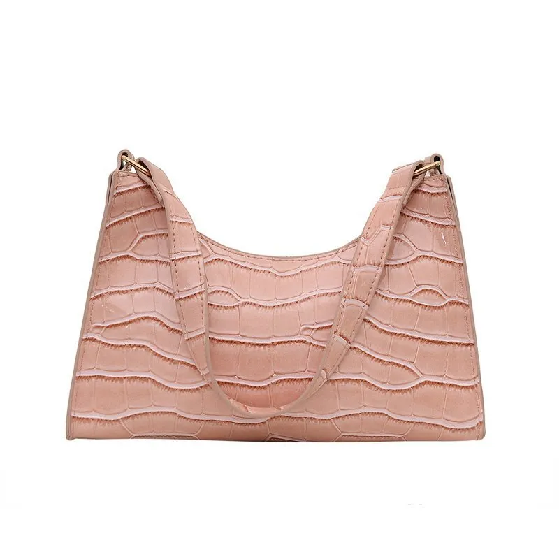 Women's Fashionable Stone Pattern Texture Western Style Leisure Bags