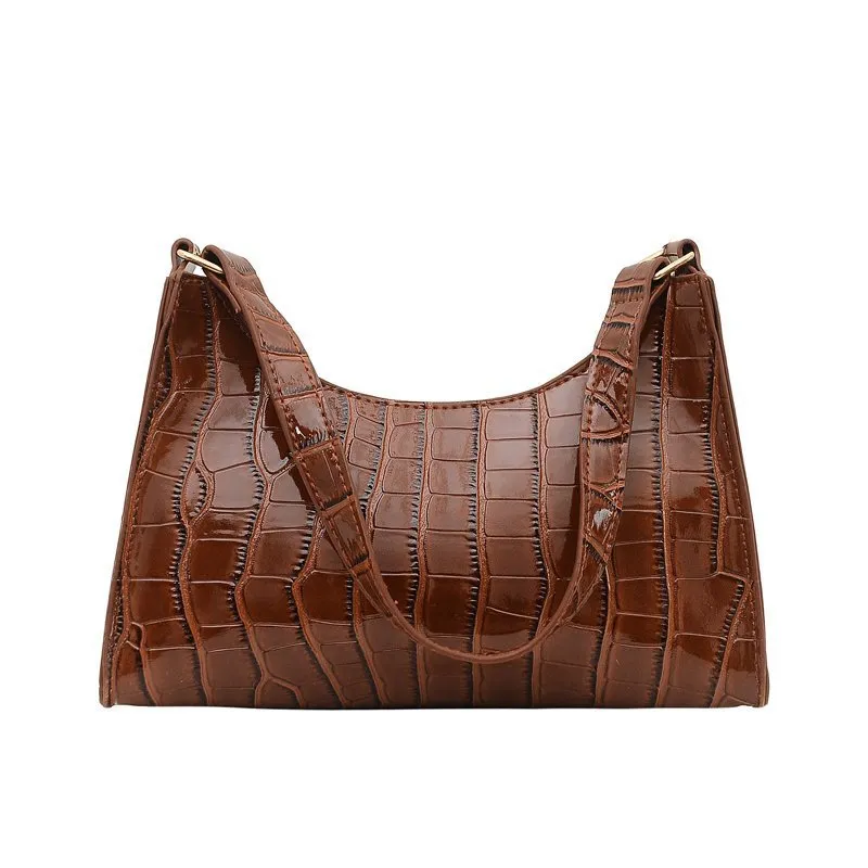 Women's Fashionable Stone Pattern Texture Western Style Leisure Bags