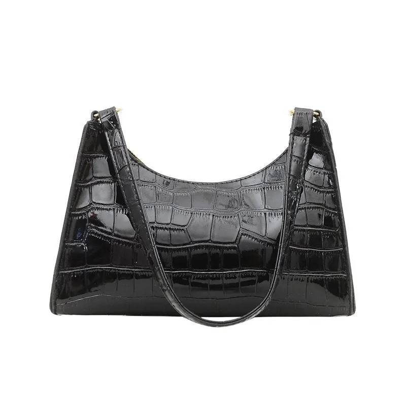 Women's Fashionable Stone Pattern Texture Western Style Leisure Bags