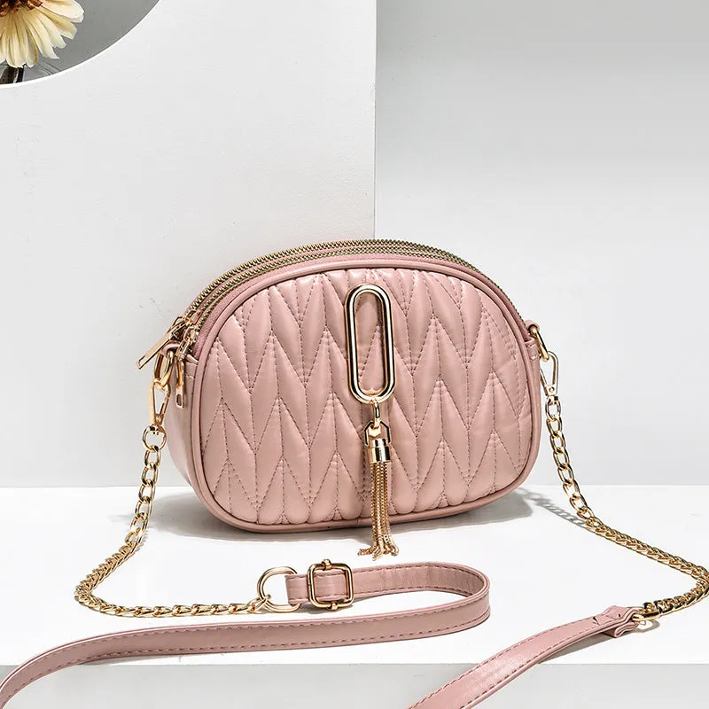 Women's Fashionable Texture Popular Korean Style Chain Shoulder Bags