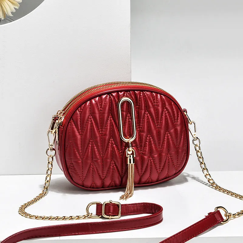 Women's Fashionable Texture Popular Korean Style Chain Shoulder Bags