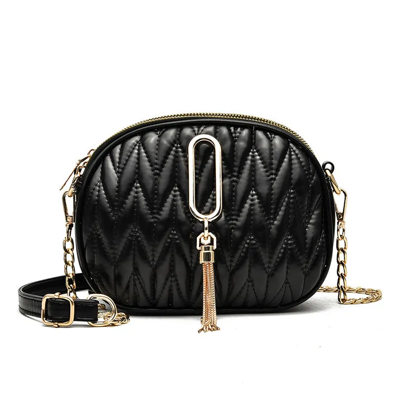 Women's Fashionable Texture Popular Korean Style Chain Shoulder Bags