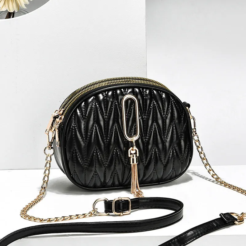 Women's Fashionable Texture Popular Korean Style Chain Shoulder Bags