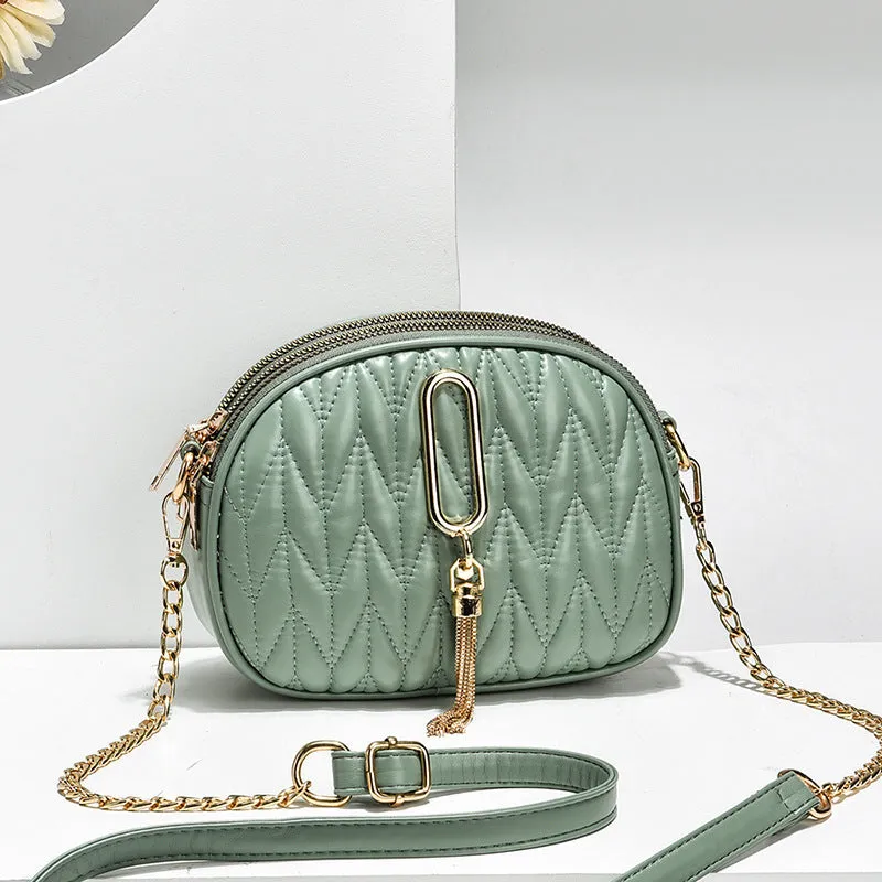 Women's Fashionable Texture Popular Korean Style Chain Shoulder Bags