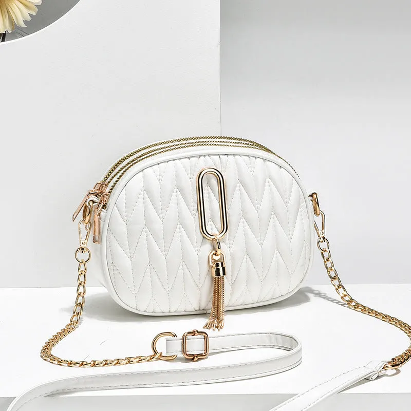 Women's Fashionable Texture Popular Korean Style Chain Shoulder Bags