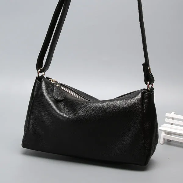 Women's Genuine Leather Simple Cowhide Soft Crossbody Bags