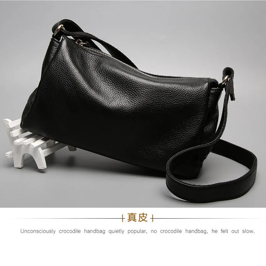 Women's Genuine Leather Simple Cowhide Soft Crossbody Bags