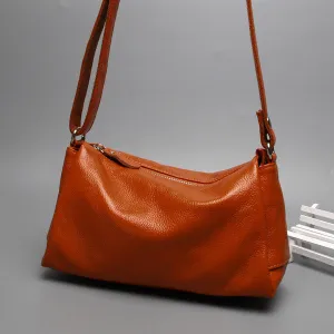 Women's Genuine Leather Simple Cowhide Soft Crossbody Bags