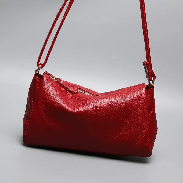 Women's Genuine Leather Simple Cowhide Soft Crossbody Bags