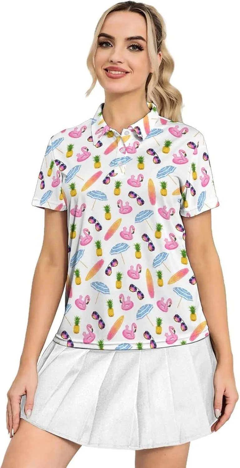 Women's Golf Shirts Dry Fit Moisture Wicking Polo Shirt Casual Short Sleeve Tennis Shirts