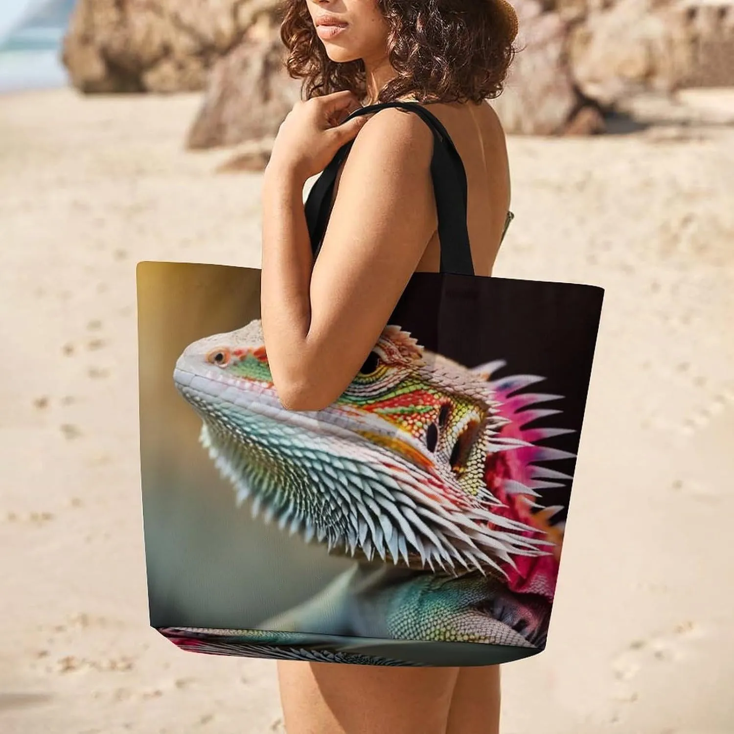 Women's Grocery Tote Bag, Multipurpose Large Shopping Shoulder Bag Reusable Storage Bags