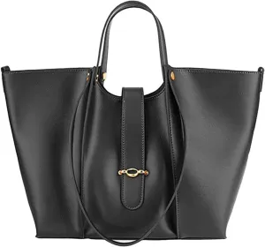 Women's handbag, Leather large capacity stylish simple and multifunctional single shoulder bucket bag