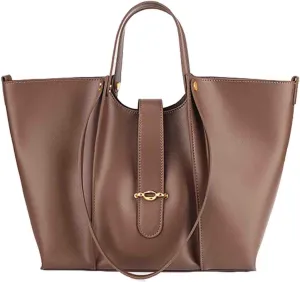 Women's handbag, Leather large capacity stylish simple and multifunctional single shoulder bucket bag