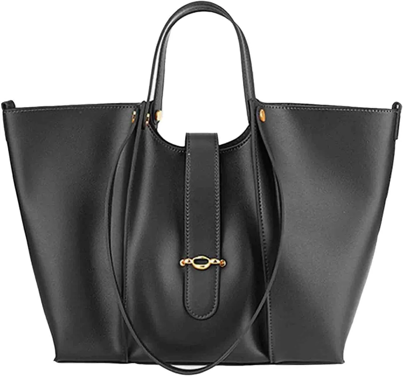 Women's handbag, Leather large capacity stylish simple and multifunctional single shoulder bucket bag