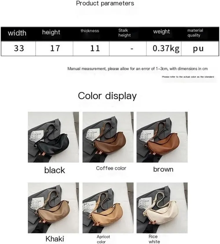 Women's Handbag, Soft Leather Dumpling Bag, Versatile One Shoulder Crossbody Small Bag(Rice White)