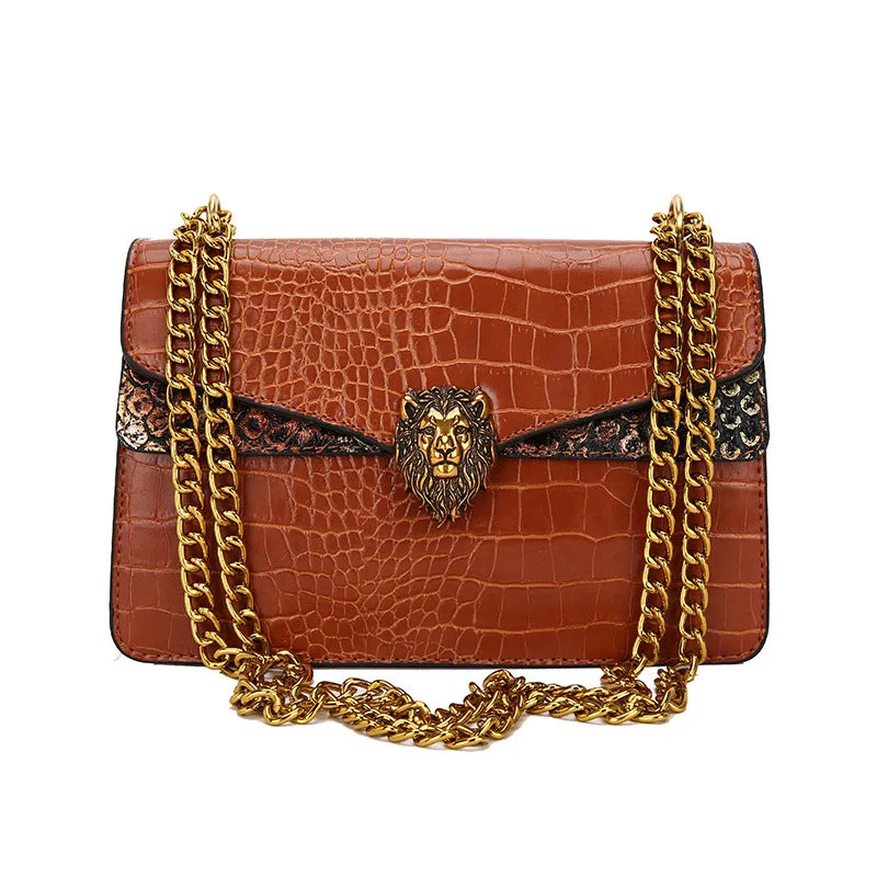 Women's High-grade Crocodile Pattern Retro Chain Crossbody Bags