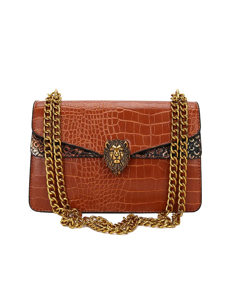 Women's High-grade Crocodile Pattern Retro Chain Crossbody Bags