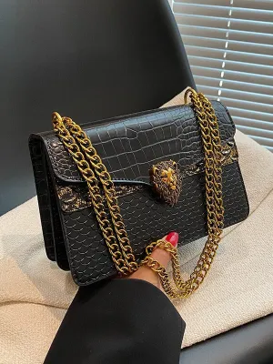 Women's High-grade Crocodile Pattern Retro Chain Crossbody Bags