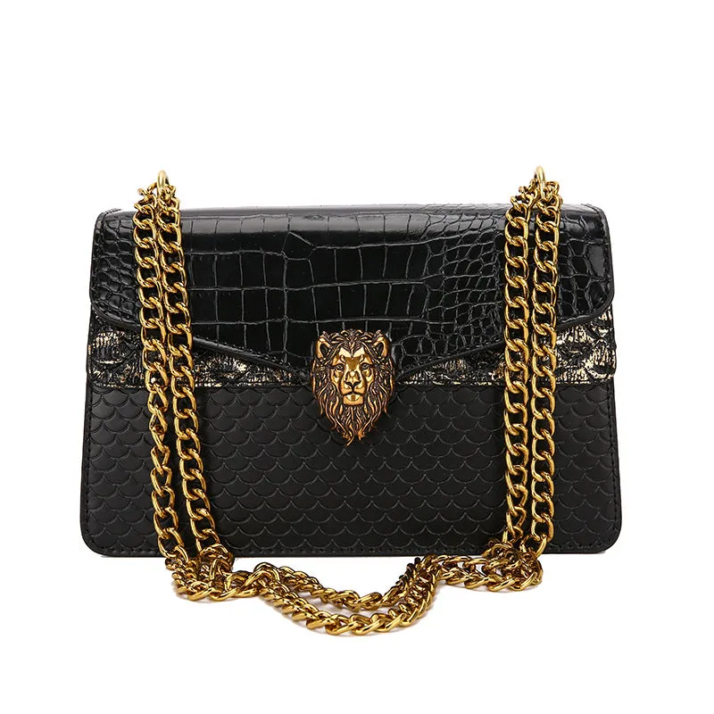 Women's High-grade Crocodile Pattern Retro Chain Crossbody Bags